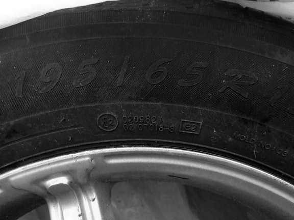 car tire, model number