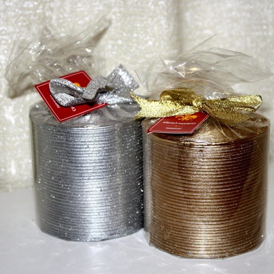 Christmas candles, gold, silver