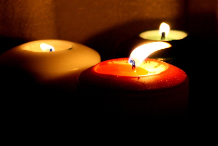 three candles, decoration