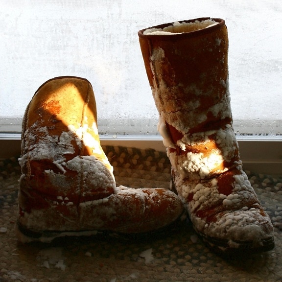 snowy boots, shoes