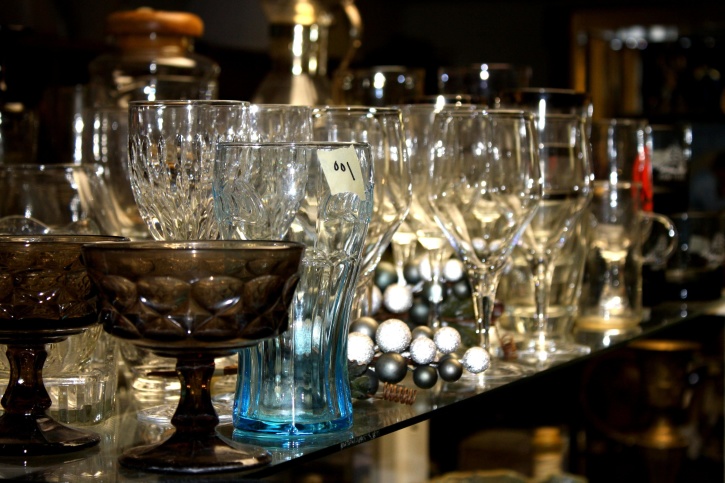 glas, display, sparsamhet butik