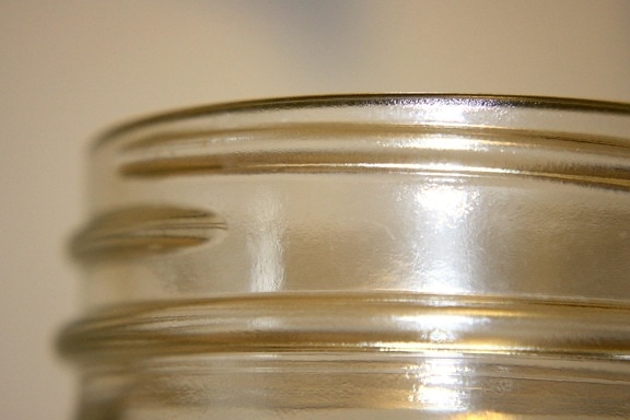 threaded glass, top section, glass jar