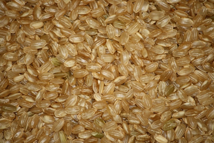 korte korn, brune ris, frø
