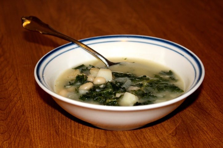 bowl, potato, kale, soup