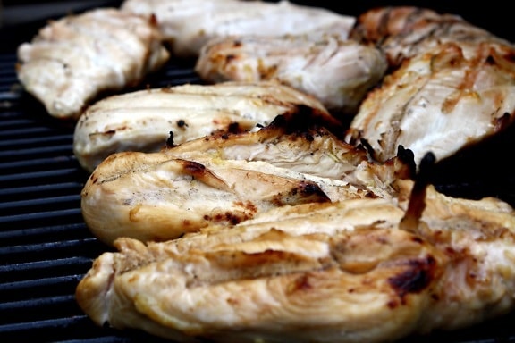 poitrines de poulet, viande, gril, viande de barbecue
