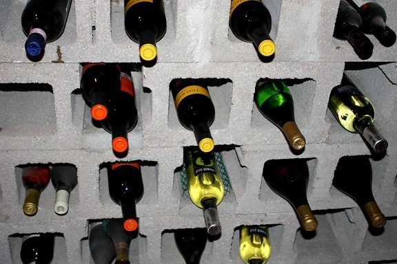 cinder, block, wine, cellar, wine basement