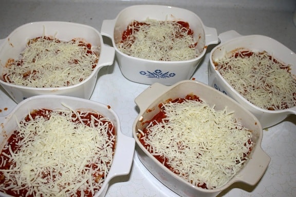 miniatură, lasagna italiană, alimentare nefierte, masa de prânz