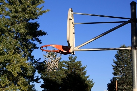 aro de baloncesto, cancha de baloncesto, la construcción