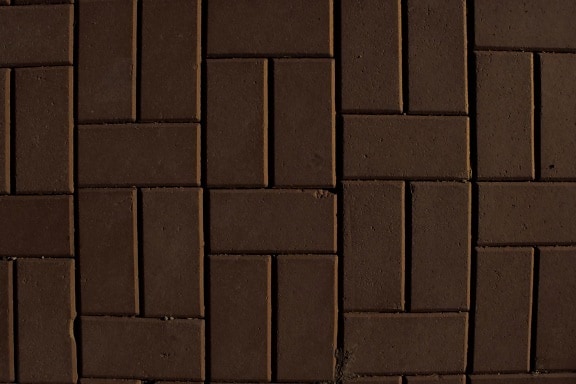 brun, mur de briques, pavés, trottoir, texture