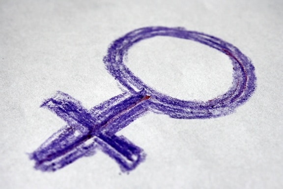 crayon ungu, menggambar, tanda jenis kelamin perempuan, simbol, ilustrasi