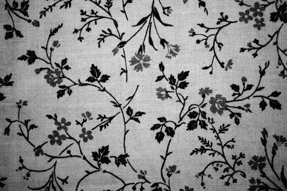 black, white, floral, print, textil, fabric, texture
