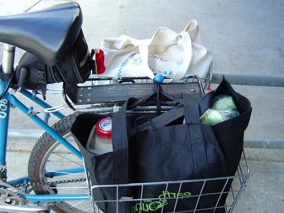 groceries, bicycle, bicycle basket
