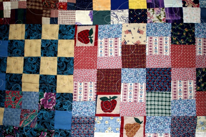 patchwork, quilt, farebné, textil, textúra