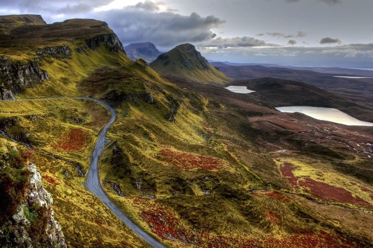 дорога, Шотландия, вода., гора.