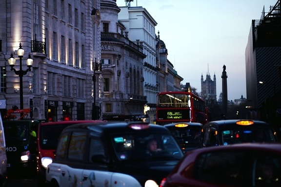 car, street, traffic, jam, london, road, taxi
