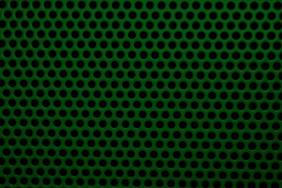 dark green color, metal mesh, round holes, texture