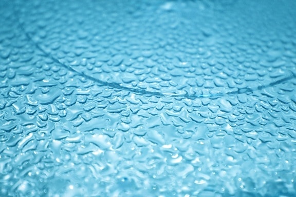 gotas de agua, vidrio azul, superficie del agua