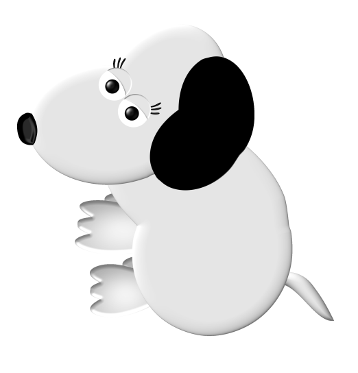hvid hund, computer kunst, grafisk illustration