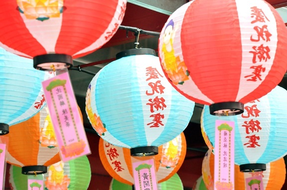 Lampade cinesi, Simbolo, tradizionale, a sospensione, colorati, lanterne