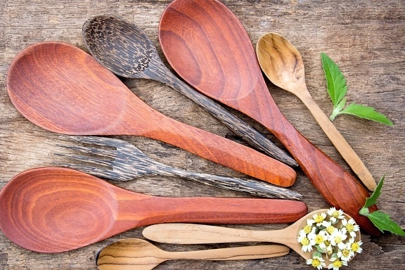 spatule, cuillère en bois, traditionnelle