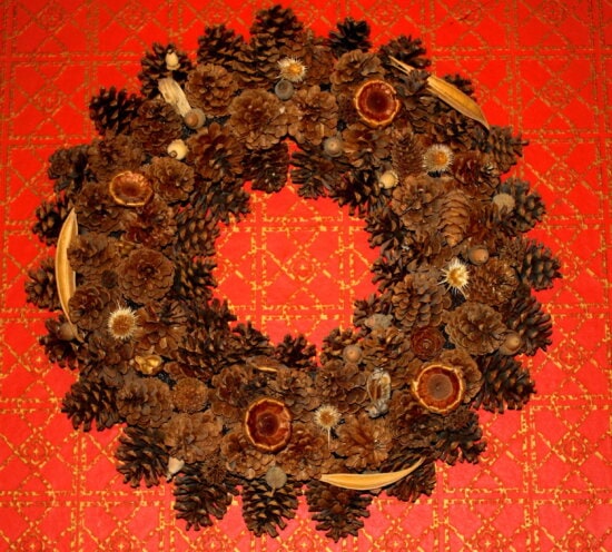 pine wreath, handmade, Christmas decoration