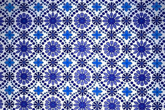 blau textil, floral Textur, Patern