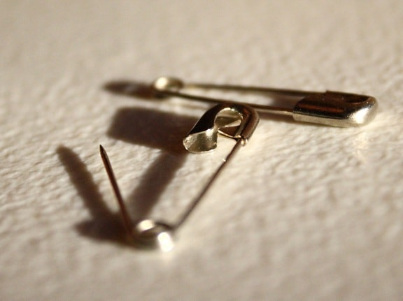 safety pins, sharp, metal, needles, stainless steel