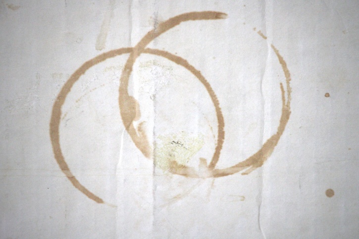 two circles, stained, circle, white, cardboard, paper, carton, texture