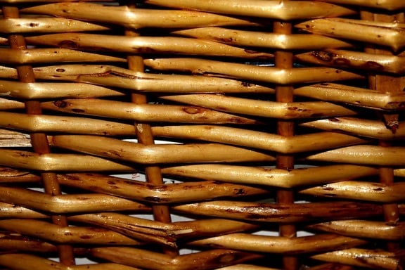 cesta de mimbre, cerca, textura, madera, patrón