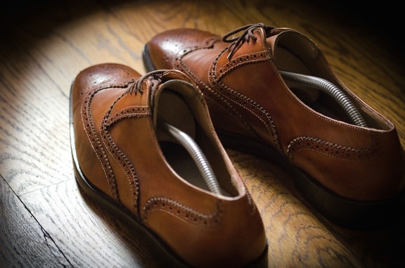 scarpe di cuoio, marrone, classico, scarpe eleganti, moda