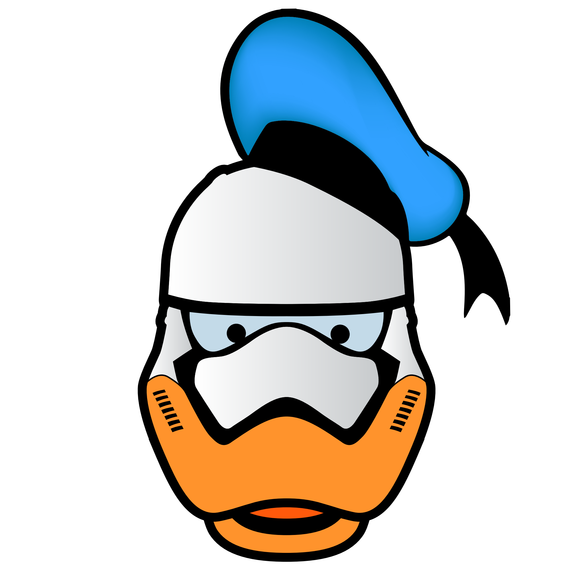 Free picture: famous cartoon character, computer graphic, vector, duck, face
