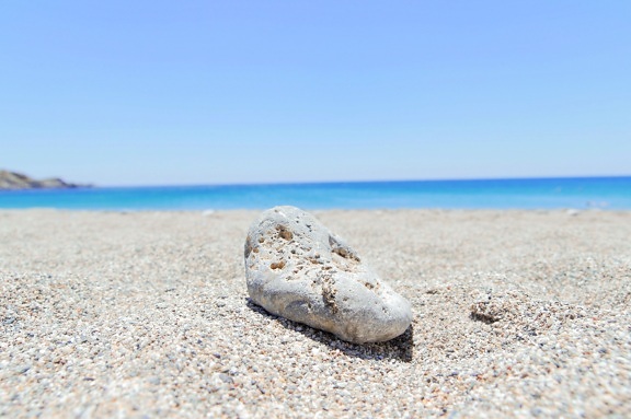 piedra, playa, arena, cielo azul, el rock, el tiempo summert, océano