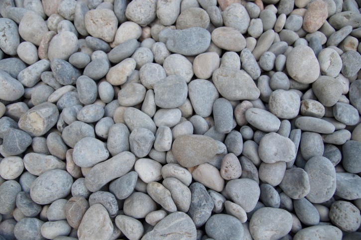 runde Steine, grau, Felsen