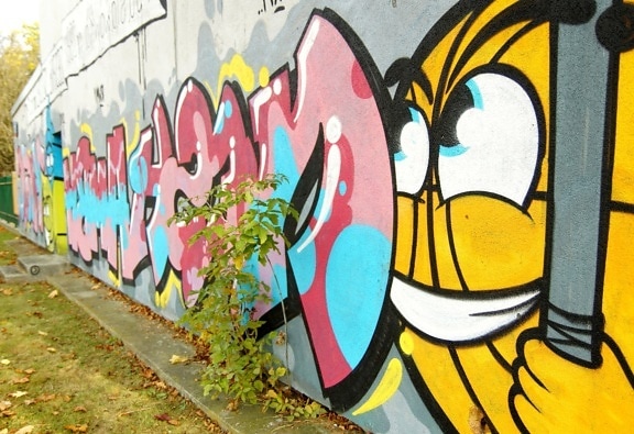 colorful graffiti, street, wall, urban