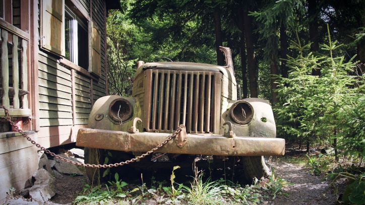 old car, retro, rusty car, metal, junkyard