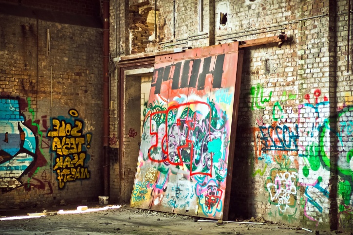 Street, γκράφιτι, τέχνη, μπλοκ σκυροδέματος, τοίχων, εσωτερικών