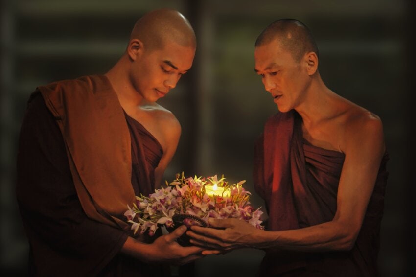 Free picture: buddhism, men, religion, candle, ceremony, religious ...