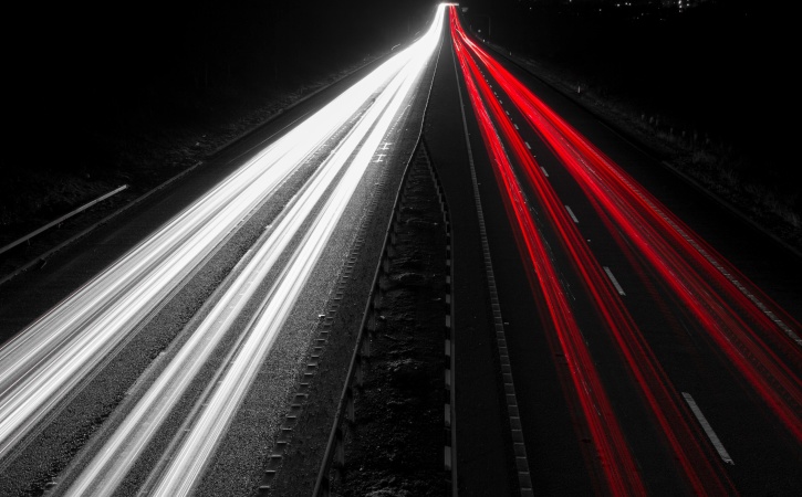 abstract, lights, night, road, traffic, street, motion, trails