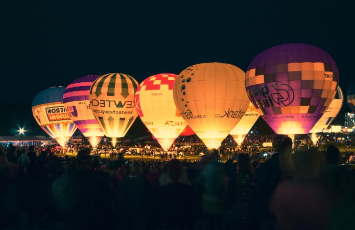 balloon, hot ait, sport, festival, night
