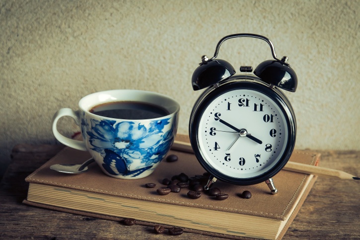 coffee, coffee cup, book, alarm clock, retro, antique, espresso, mug, notebook, pencil