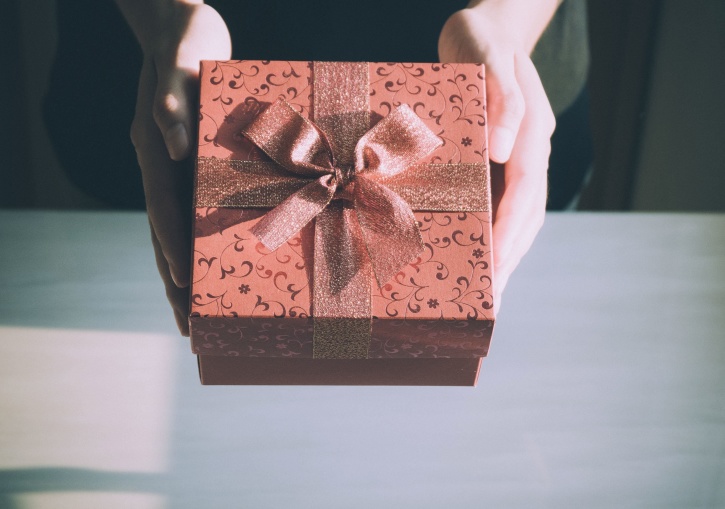 aniversário, caixa, decoração, Natal, recipiente, presente