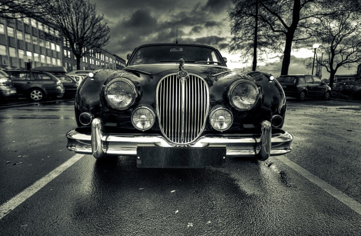 clasic car, black, white, luxury, rich, street, oldtimer