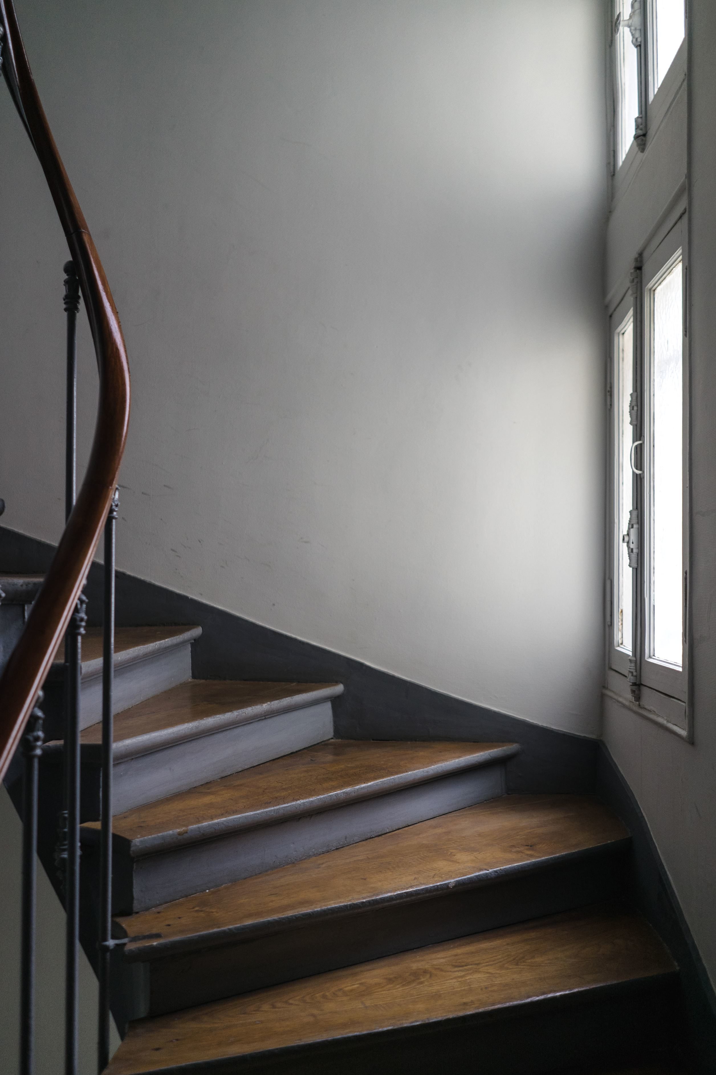 Image libre: en bois, garde-corps, escalier, escaliers