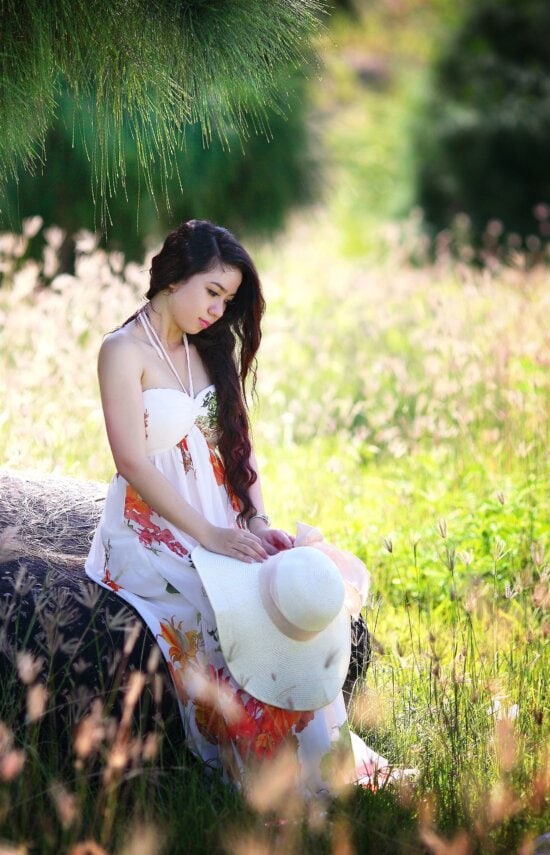 Free Picture Girl Crops Field Summer Flowers Yellow Beauty Nature