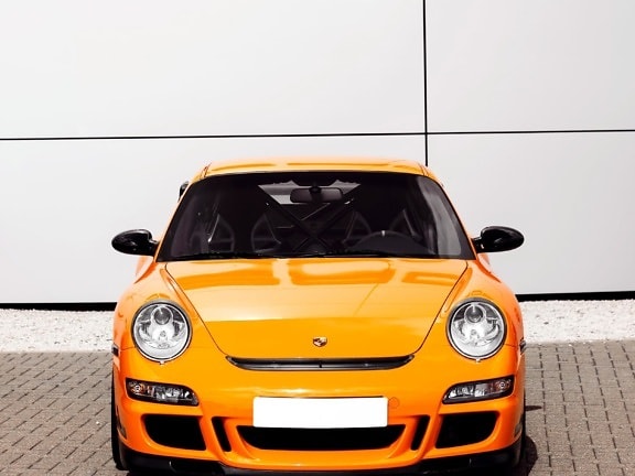 orange yellow Porsche 911, racing car, racer, car, race, speed, car