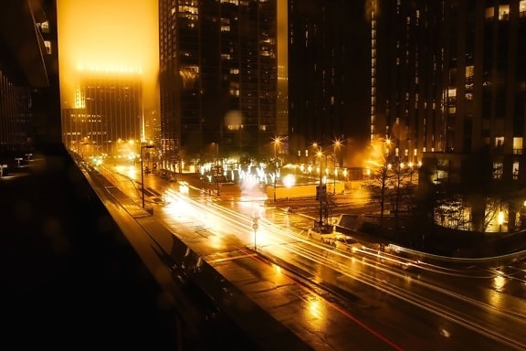 el transporte, calle, noche, vehículos, coches, ciudad, centro de la ciudad