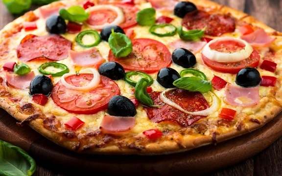 grønnsaker, italiensk mat, pizza, restaurant, middag, spise, lunsj, måltid