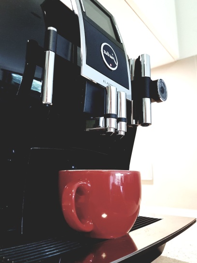 máquina de café, xícara de café, restaurante