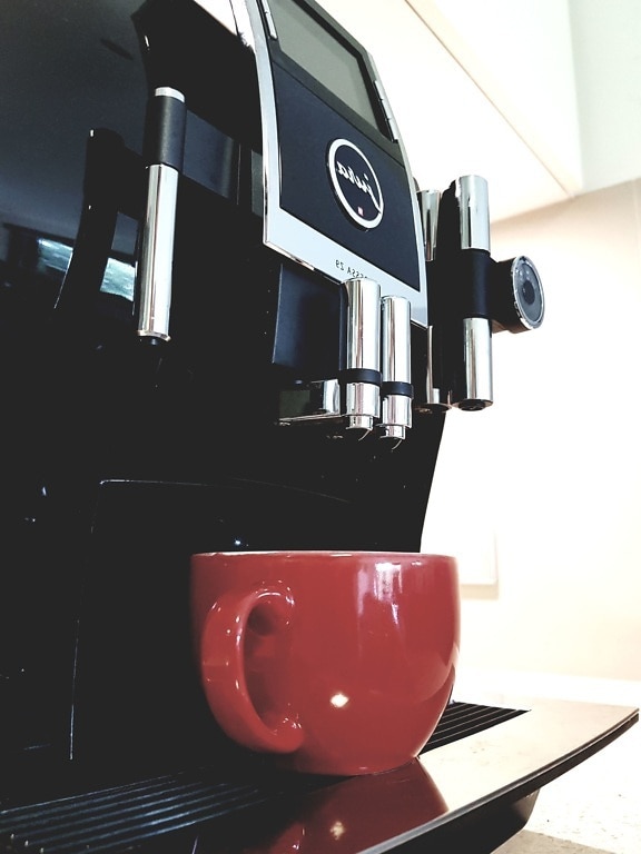 máquina de café, xícara de café, restaurante