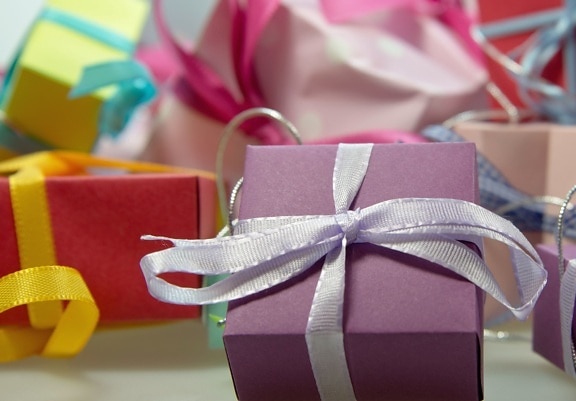 gåvor, presenter, band, överraskning, box, dekoration